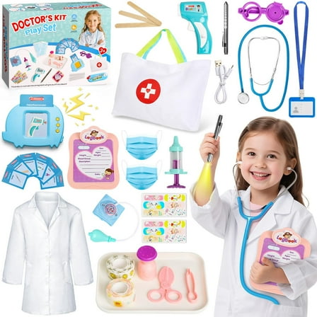 HopeRock Kids Doctor Kit for Toddlers 3-6 Years, 39PCS Pretend Play Doctor Dentist Play Set Toys, Christmas Birthday Gift for Kids Boys Girls.