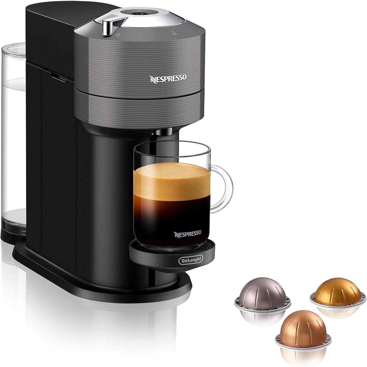 Nespresso Vertuo Next Coffee and Espresso Machine by De'Longhi, Dark Grey