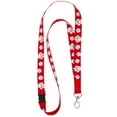 thumbnail image 2 of PinMart's Red and White Paw Print School Mascot Sports Lanyard w/ Safety Release, 2 of 3