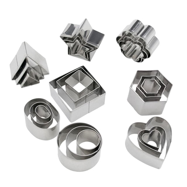 Under 10 Bakeware New Baking Tool 24 PCS Stainless Steel Halloween DIY Tools Heart Star Biscuits Cookie Cutter Set