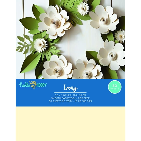 Cardstock Pack - 8.5 x 11 - Smooth - Ivory - 50 Pack