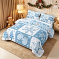thumbnail image 3 of Erosebridal Winter Snowman Quilt Full 3-Piece,Christmas Snowflakes Full Bedspread Sets,Dark Blue,1 Coverlet and 2 Pillowcases, 3 of 7