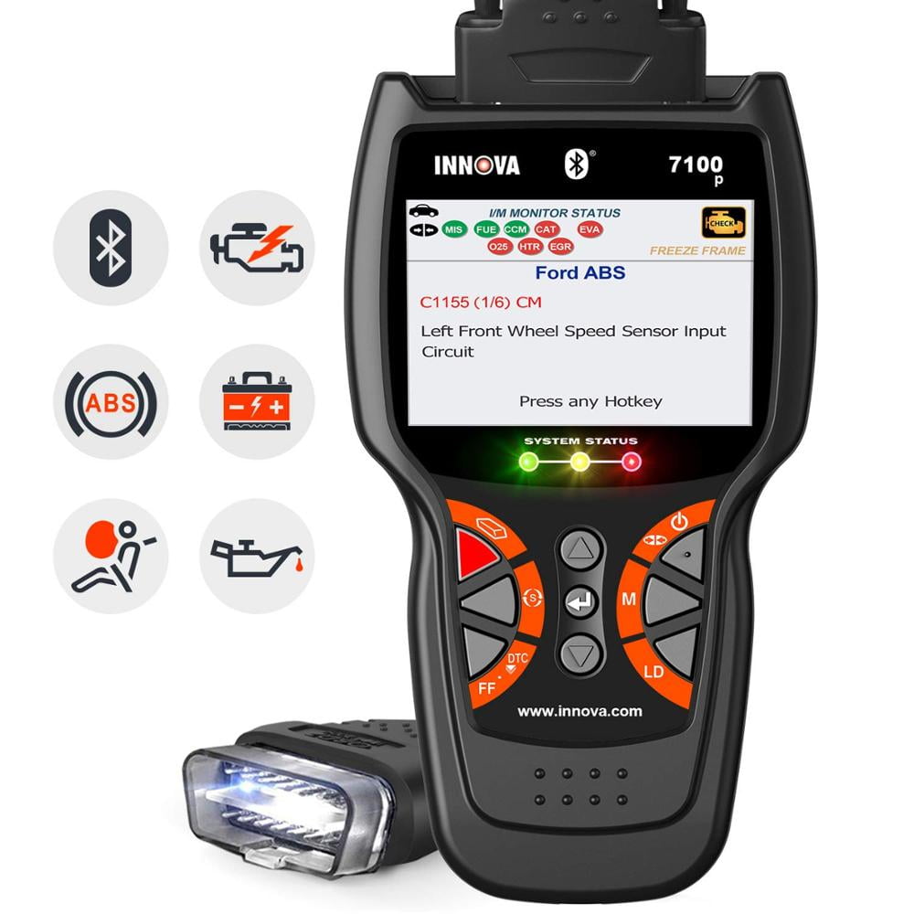 Airbag ABS Scanner Live Data Scan OBD2 Code Reader BMS Oil Diagnose INNOVA 7100P 