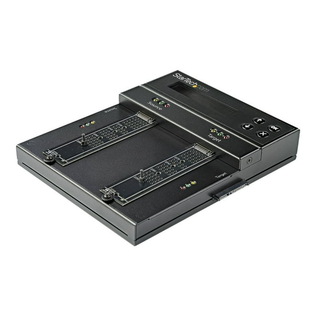 StarTech.com Gomme et Duplicateur Autonome M.2 SATA et M.2 NVMe, Cloneur et Effaceur HDD/SSD pour Disques SATA M.2 PCIe AHCI/NVMe, M.2 SATA, 2,5/3,5 Pouces, Gomme/duplicateur de Disque Dur Externe, TAA - Désinfectant/copieur de Disque - État Solide / Duplicateur/effaceur de Disque Dur - 4 Baies (SATA-600 / PCI Express (NVMe)) - Conforme TAA