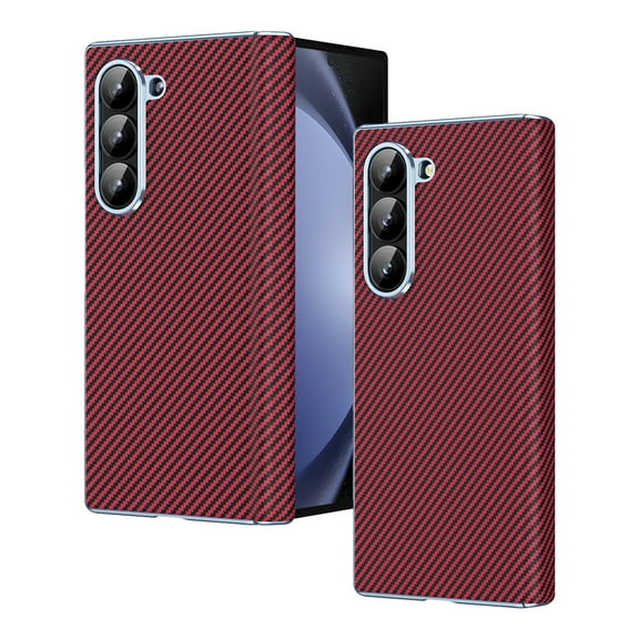 Samsung Galaxy Z Fold 6 Phone Case, Protective Cover with Color Variety, Smooth Grip, Soft and Sleek Design, Snug Fit, Hard PC&PU Leather,Shockproof Phone Cover,with port protection,Red