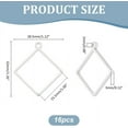 thumbnail image 4 of 16Pcs Rhombus Open Back Bezel Pendants 304 Stainless Steel Epoxy Resin Bezel Pendants Epoxy Resin Frames Pendants for DIY UV Resin Pressed Flower Jewelry Making Inner Diameter 25.5x25.5mm, 4 of 6