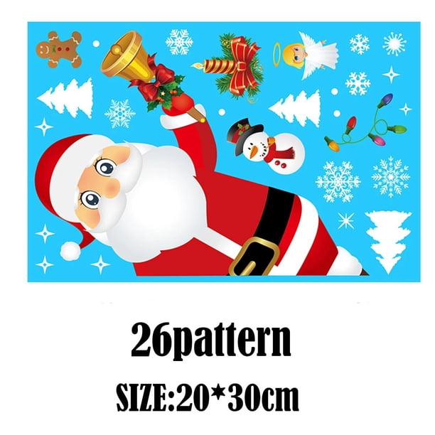 Pegatinas navideñas de Papá Noel para ventana, adornos de pared, colgante de Feliz Navidad para decoración del hogar, Feliz Año Nuevo 2021