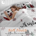 thumbnail image 4 of Merry Christmas Duvet Cover Set Full Size, Christmas Snowman Snowflakes Tree Red Plaids 4 Piece Soft Microfiber Bedding Set with 1 Duvet Cover, 1 Flat Sheet, 2 Pillowcases, 4 of 9