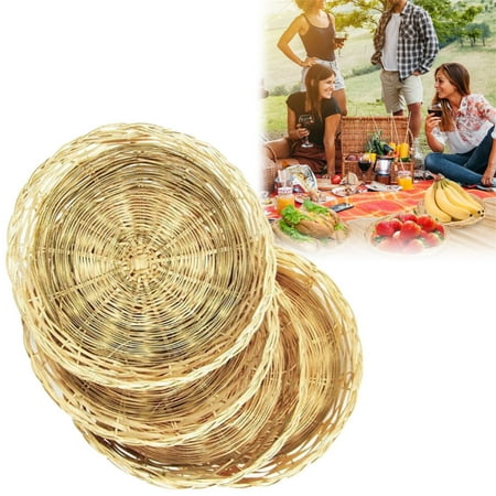 

Up To 60% Off Wofedya Beautifully Hand Woven Tray Elegant Bread Tray For Serving Delicious Party Food Making Gatherings More Exciting! Home Decor Beige 4 * Bamboo Woven Dining Plate