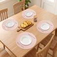 thumbnail image 3 of Farmhouse Placemats Set of 6 Woven Placemats, Washable Kitchen Table Mat for Dining Table Decor Pink 15inch, 3 of 6