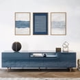 thumbnail image 5 of Abstract Navy Blue and White Framed Canvas Wall Art,Minimalist Boho Waves Lines Wall Decor,Modern Mid Century Artwork,Neutral Geometric Art Print for Living Room,Bedroom,Office-16 x24 x3, 5 of 6
