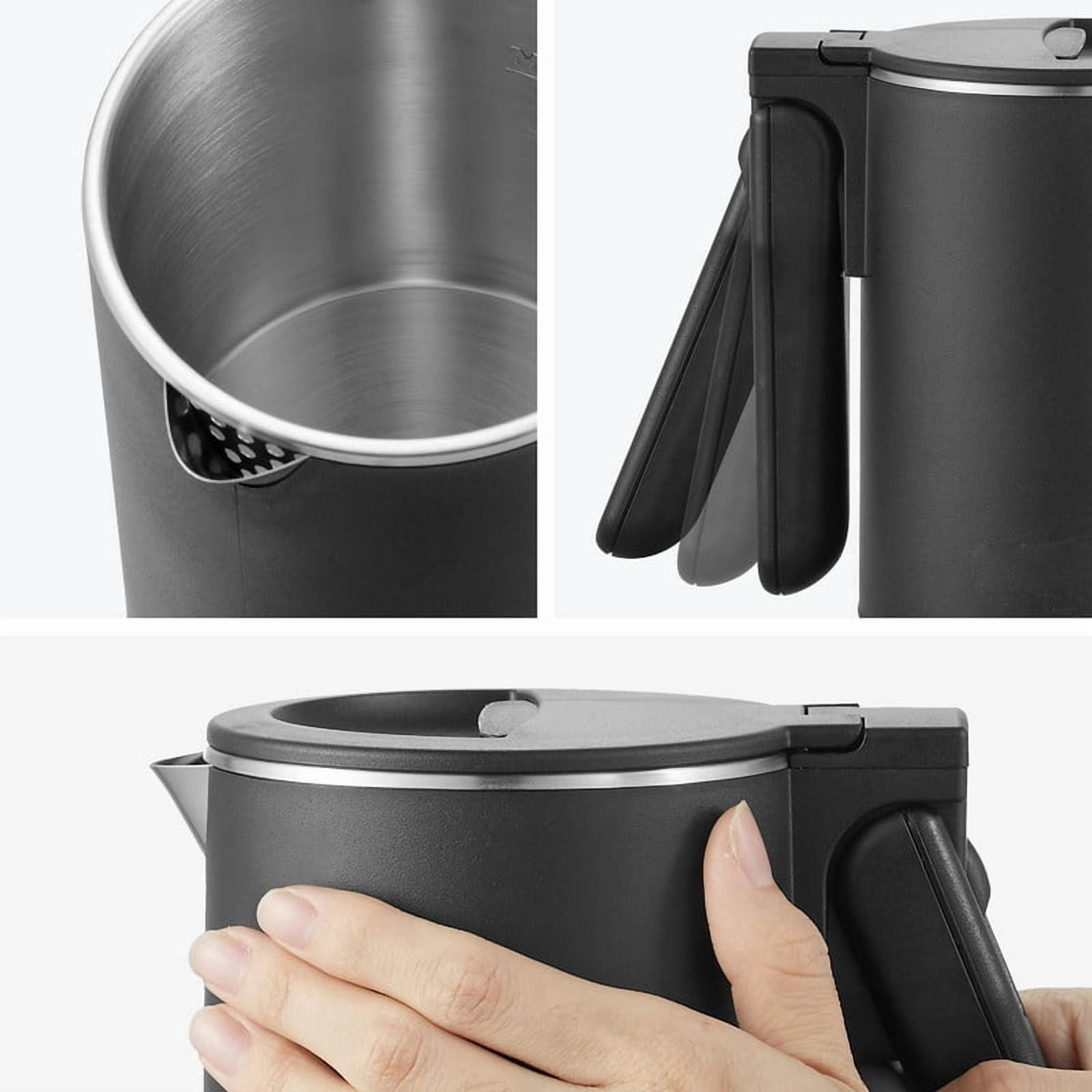 Elite Cuisine EKT157 Dual Voltage 110-220V US Plug, Travel Double Wall Cool-Touch, 0.65Qt. Electric Kettle