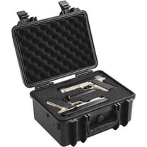 VEVOR Hard Pistol Cases with Pre-cut PU Foam, Waterproof & Dustproof Hard Gun Case for 2 Pistol, 14.1×11.5×7.6 in Lockable Pistol Case, Black