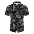 thumbnail image 3 of PEASKJP Men's 2 Piece Outfits Tropical Print Short Sleeve Button Down Hawaiian Shirt and Shorts Set (Black,M), 3 of 6