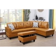 thumbnail image 5 of Starhome L Shaped Ginger Couch with Ottoman(Pillows Included) Microfiber, 5 of 9