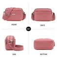 thumbnail image 3 of Sacs Bandoulière pour Femmes à Multiples Poches Sac d'Épaule Sacs à Main et Porte-Monnaie pour Dames Rose, 3 of 5