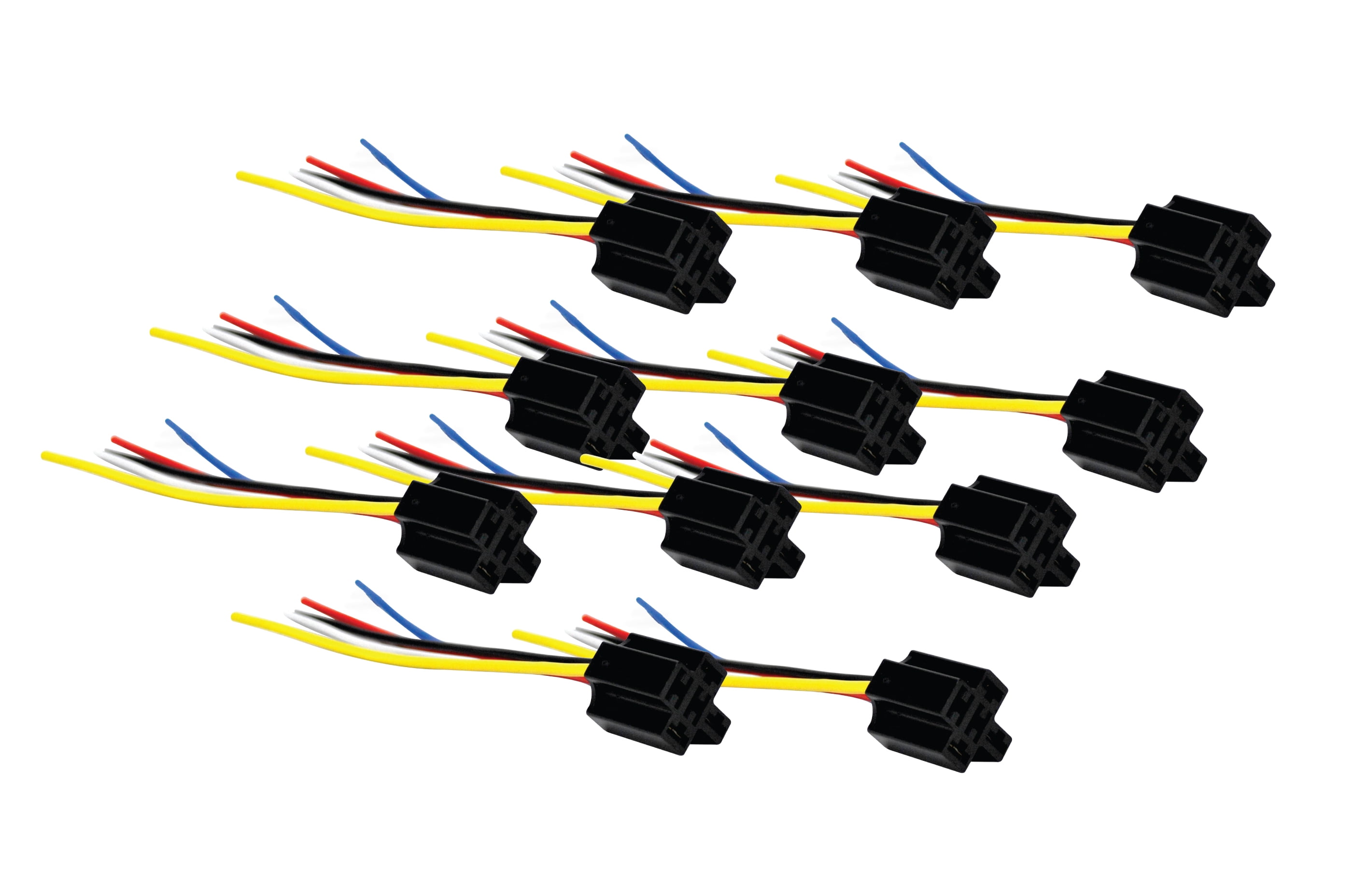 XPress 10-Piece 5 Pin Cable Relay Socket Harness Connector DC 12V, 40A ...