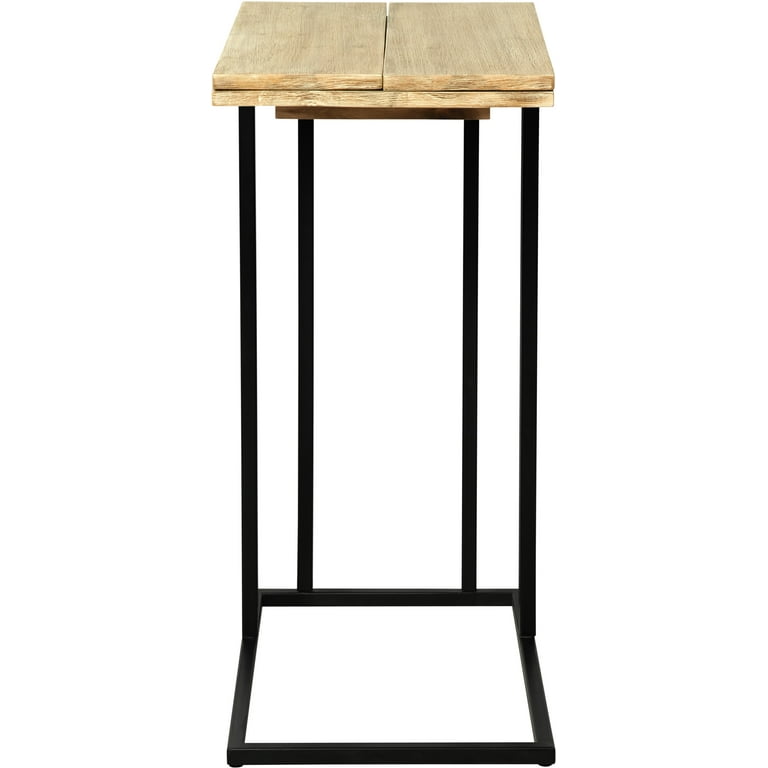 Alaterre Modesto Metal Strap and Reclaimed Wood End Table with