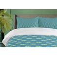 thumbnail image 4 of Ambesonne Transportation Duvet Cover Set, Bus and Stop Signs, 2-Calking, Sea Blue Mustard, 4 of 7