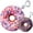 Pink & Chocolate Donut, variant on Sweet Shop Mini Microbead Pillow Backpack Charm - Candy Scented Reversible Pink & Chocolate Donut
