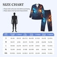 thumbnail image 4 of Balery Red And Blue Fire Dragon C Pijama para Hombre de Dos Piezas con Manga Larga, Conjunto de Dormir y Descanso Suave con Bolsillos-Small, 4 of 7