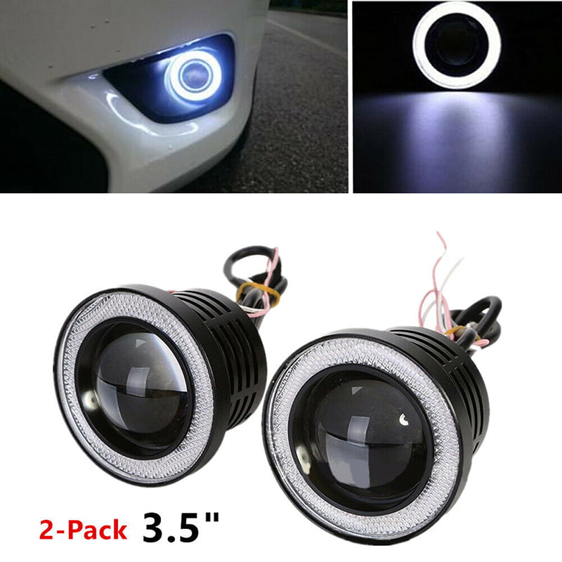 Details about   3.5" 89MM COB LED Projector Angel Eye Light Halo Ring Fog Driving Lamp Car Red