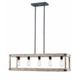 thumbnail image 2 of Kenroy Home Swanson 5-Light LED Kitchen Island Light Fixture with Exposed Edison Style Bulbs Coastal Table Light Fixture for Living Room, Kitchen, Dining Room, or Office, 2700K, Graphite, 2 of 8