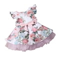thumbnail image 1 of Minnieouse Vestido de niña estampado Bowknot cinturón ropa de bebé ropa de bebé chico vestido de fiesta regalo conjuntos de ropa rosa 110cm Minnieouse AP003165-04, 1 of 6