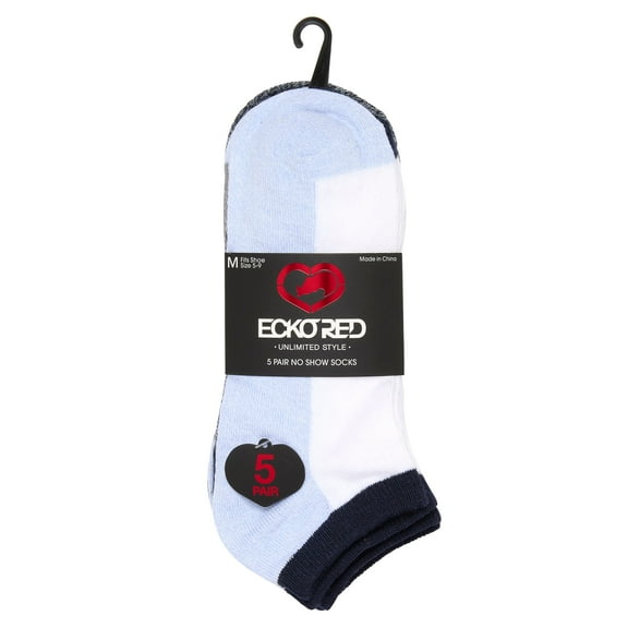 Ecko Red Women's 5 Pair Assorted Casual Low Cut Socks, Marled FlatKnit No Show Athletic Socks