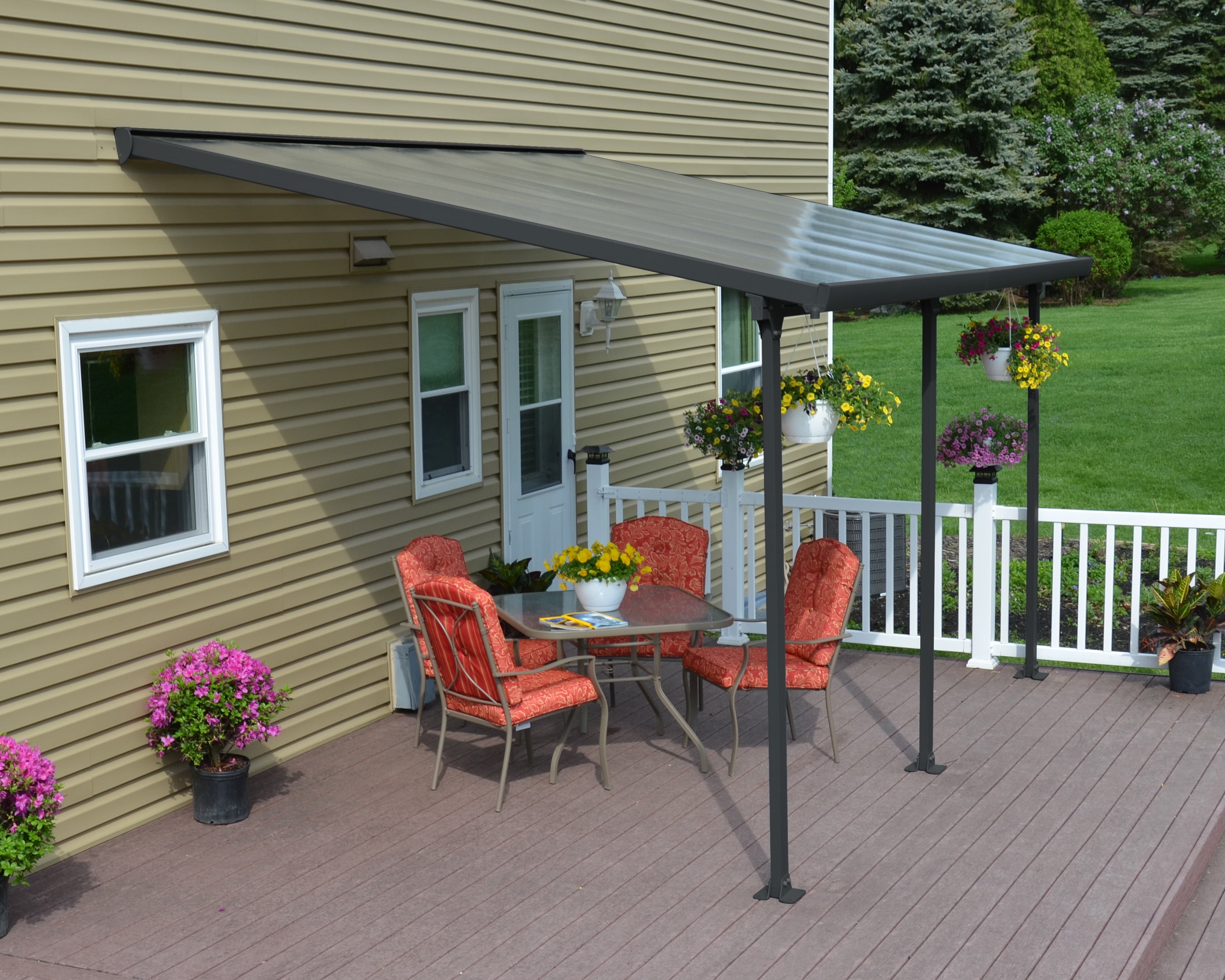 Palram Feria 10' x 10' Patio Cover, Gray - Walmart.com - Walmart.com