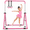Hot Pink, variant on Adjustable Gymnastics Bar Pink with mat, 5-height Foldable Home Fitness Accessory for Ages 3-8
