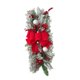 thumbnail image 1 of Corona de lágrima, corona artificial, botín floral artificial, decorativa, decoración de pared, corona de puerta delantera con lazo para habitación de Flocado rojo, 1 of 9