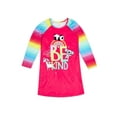 thumbnail image 2 of Wonder Nation Girls Super Soft Fleece Long Sleeve Nightgown, 2-Pack, Sizes 4-18 & Plus, 2 of 3