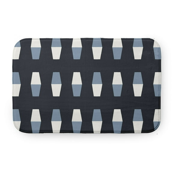 Simply Daisy 24" x 17" Bowling Pins Bathmat, Shark Blue
