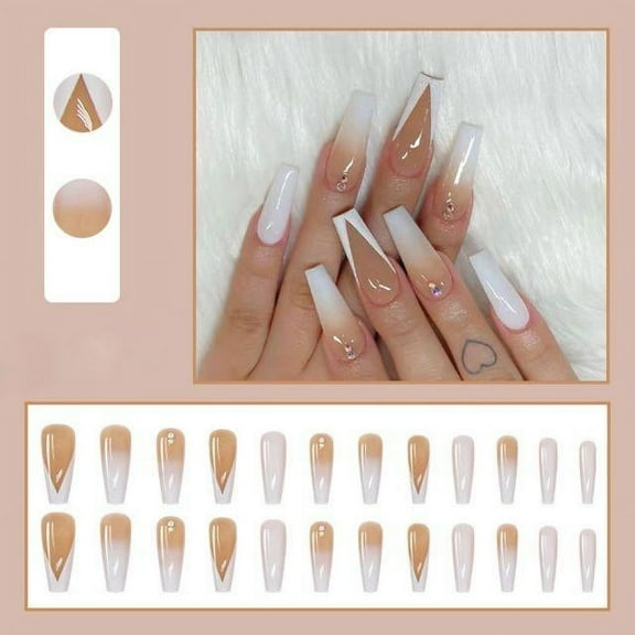 Ballerina Long Coffin Fake Nails