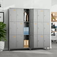 thumbnail image 3 of Gaeanet Metal Storage Lockers for Employees, 9 Door Steel Locker with Shelf & Hooks & Air Hole,Industrial Storage Locker for Gym,School,Office,Assembly Required,Blue, 3 of 7