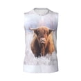 thumbnail image 6 of Lsque Cow Print Men's Cotton Blend Sleeveless Muscle Shirts (S-3XL)- Moisture Wicking, Odor Protection, UPF 30+,Medium, 6 of 8