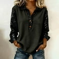 thumbnail image 2 of Miluxas Women's Sequin Tops Button Down Sparkle Shirts Casual Long Sleeve Blouses Glitter Casual Outerwear Tops Dark Gray S(S), 2 of 6