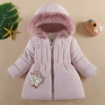 thumbnail image 4 of Toddler Puffer Coat Girl Winter Coat with Pocket Zip up Winter Hoodies Coat Solid Color Long Sleeve Child Winter Coat for Little Girls 18-24 Months, 4 of 4