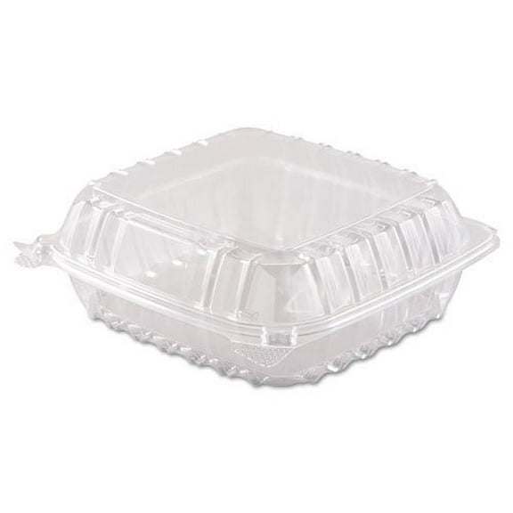 ClearSeal Hinged-Lid Plastic Containers, 8.3 x 8.3 x 3, Clear, Plastic, 250/Carton | Bundle of 2