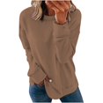 thumbnail image 1 of Chemises de Compression à Manches Longues pour Femmes à Col Rond Uni Plus Sweat-Shirt Oversize Pulls Coupe Ample à la Mode des Hauts Légers pour les Femmes de Grande Taille Gris M, 1 of 6