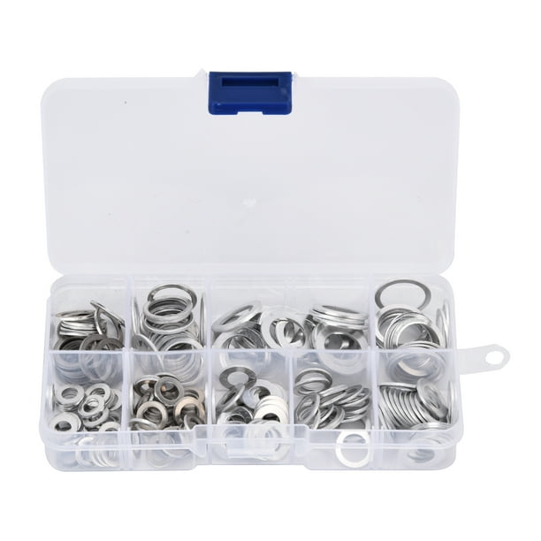 Arandela plana de aluminio, 200 piezas Arandela plana Surtido de arandelas planas de aluminio Kit de arandelas planas Estándares líderes en la industria Jadeshay A