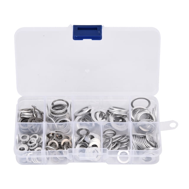 Arandela plana de aluminio, 200 piezas Arandela plana Surtido de arandelas planas de aluminio Kit de arandelas planas Estándares líderes en la industria Jadeshay A