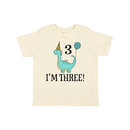 

Inktastic 3rd Birthday 3 Year Old Dinosaur Party Gift Toddler Boy or Toddler Girl T-Shirt
