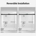 thumbnail image 5 of BARONAGE 68-72" W x 76" H Double Sliding Shower Door with Soft-Close Buffer, Frameless Shower Doors with 3/8" (10mm) Thick Tempered Glass, Matte Black, 5 of 12