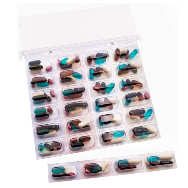 Drug Package Cold Seal Blister Pack Card, Unit Dose, 6 Pack, XXL