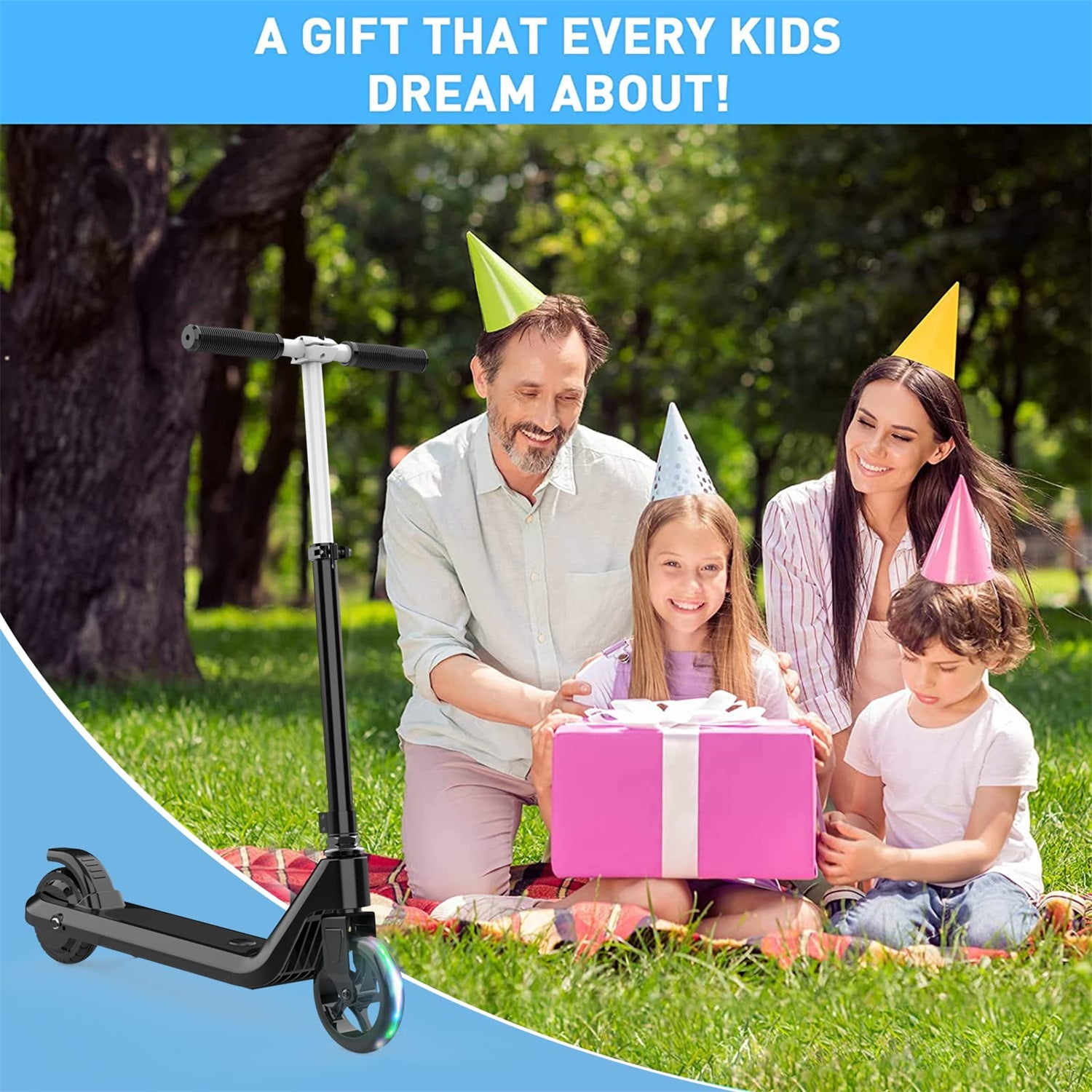 CIPACHO 34" Electric Kick Scooter for Kids Ages 6-14, Includes New Cruise Mode, 4 Adjustable Height Suitable for Boys and Girls, Black CIPACHO 34" Electric Kick Scooter for Kids Ages 6-14, Includes New Cruise Mode, 4 Adjustable Height Suitable for Boys and Girls, Black