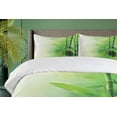 thumbnail image 4 of Ambesonne Japanese Duvet Cover Set, Spa Themed Trees and Blurs, 2-Calking, Pale Yellow Green, 4 of 6