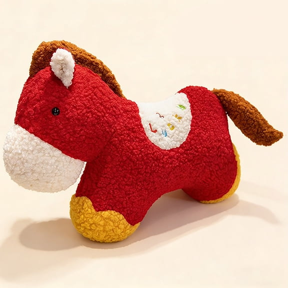 Euahivb Year of the Horse Plush Toy Pillow 16.5 x 23.6 Inch Soft Stuffed Animal Throw Cushion for Kids Bedroom Living Room Holiday Festive Decor