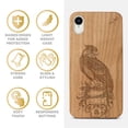 thumbnail image 4 of Case Yard Wooden Case Outside Soft TPU Silicone, Slim Fit Shockproof Wood Protective Phone Cover for Girls Boys Men and Women, Supports Wireless Charging Bird of Prey Design case for iPhone-XR, 4 of 7